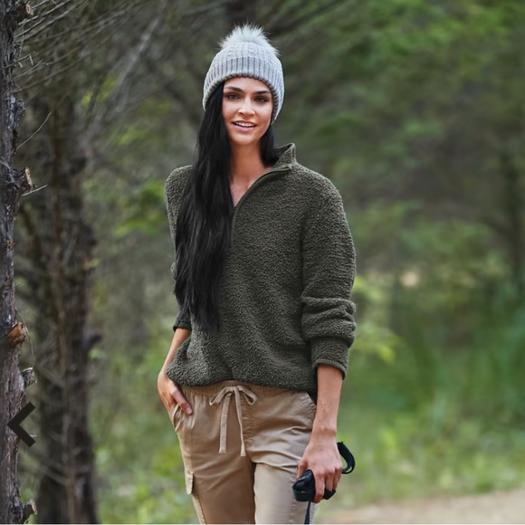 Sherpa Cabin Quarter-Zip Long Sleeve Natural Reflections Sweater - Picture 4 of 4